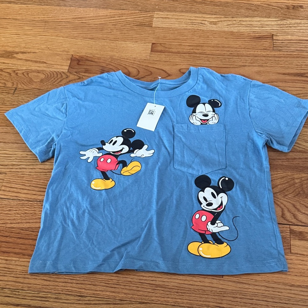 Disney Light Blue Mickey Mouse Short Sleeve Tee